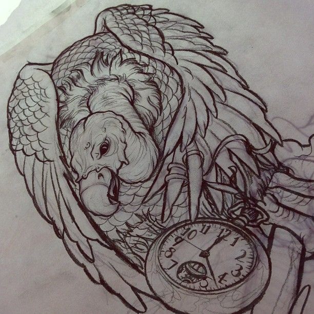sketch for upcoming halfsleeve tattoo vulture pocketwatch sketch for upcoming halfsleeve tattoo vulture pocketwatch stopwatch time bird bone tattoo inspiration pinterest vulture buzzard and regrets