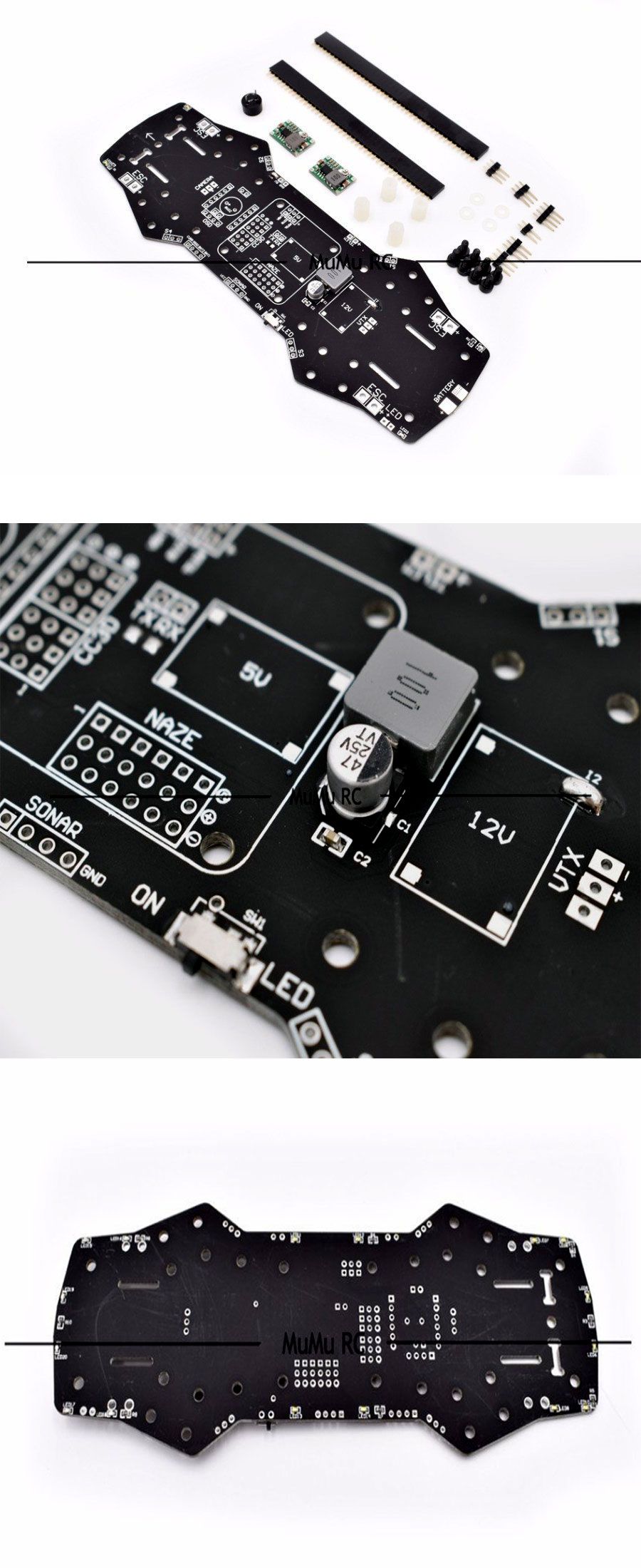 PDB / Power Distribution Board for Naze32 CC3D w/ 5V 12V BEC for 250 ZMR250 QAV250 H250 Mini Quadcopter For Racing Cross Drone.