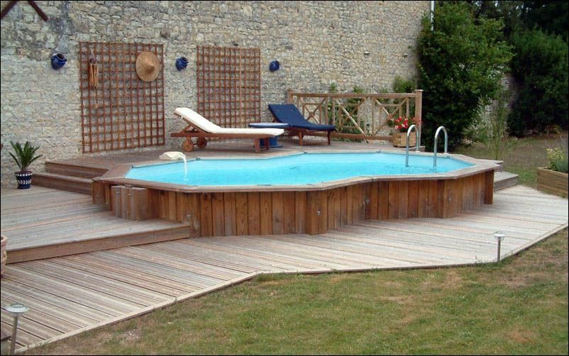 Swimming Pool Attractive Backyard Decoration With Over Ground Swimming Pool Attractive Backyard