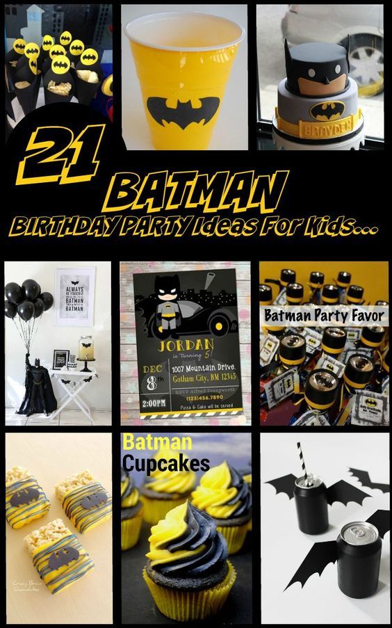 These 21 Batman Birthday Party Ideas for Kids will easily make your child's birthday celebrations go with a bang this year. Using craft & simple decor tips. Lego Batman Birthday, Lego Batman Party, Superhero Birthday Party, Star Wars Birthday, 6th Birthday Parties, 3rd Birthday, Birthday Party Themes, Birthday Celebrations, Batman Theme