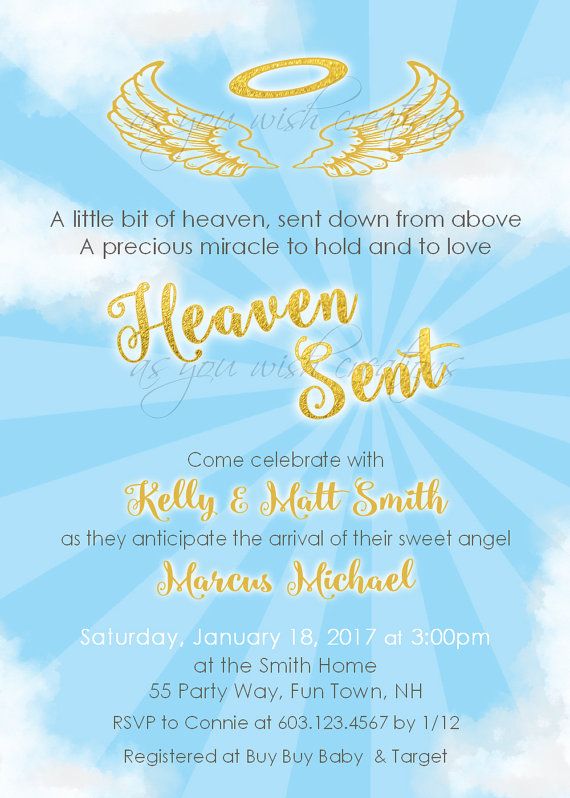 Angel Baby Shower Invitation Boy Blue Gold Glitter Angel Baby Shower Invitation Boy Blue Gold Glitter Invites Printable Ba