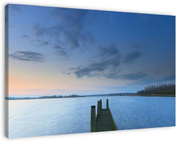 Het Lauwersmeer in de vroege ochtend van Niels Heinis Mountains, Natural Landmarks, Canvas, Nature, Prints, Travel, Digital Art, Tela, Naturaleza