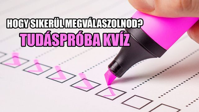Hogy sikerül megválaszolnod? Tudáspróba KVÍZ