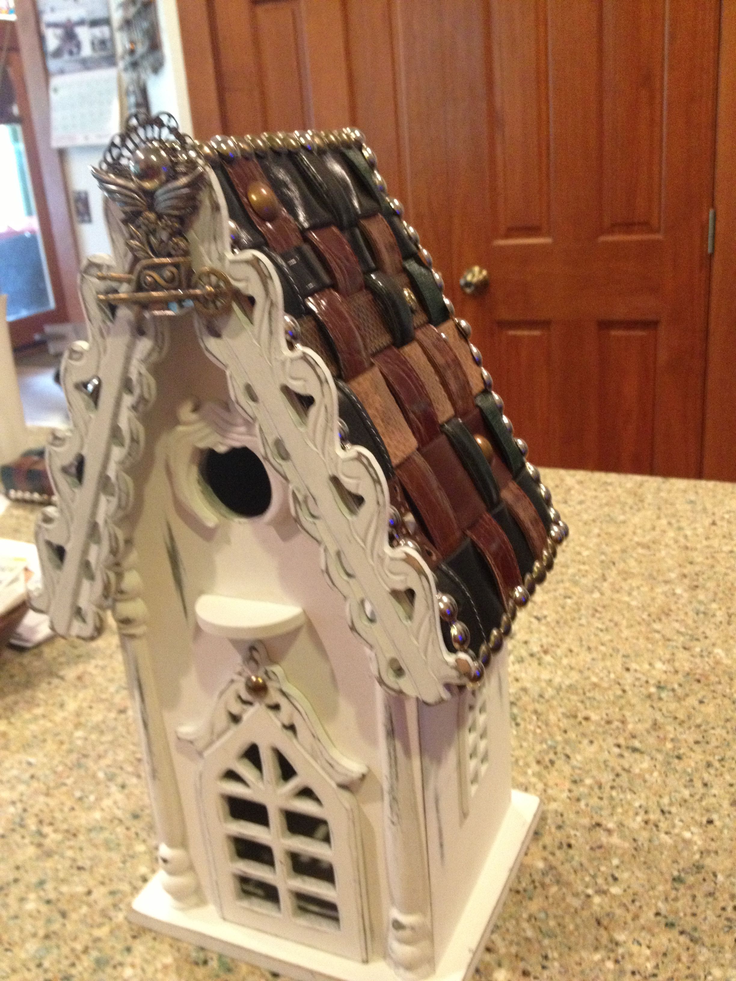 Garden Angel Birdhouse From Hobby Lobby With Added Belts Garden Angel Birdhouse From Hobby Lobby With Added Belts Made By Pam Emmons