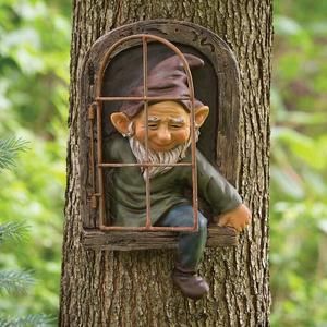 Fairy Miniature Dwarf open door and Come out of th Fairy Miniature Dwarf open door and Come out of th