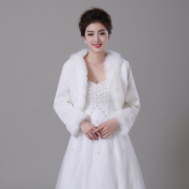 Women Winter Faux Fur Long Sleeve Wedding Jacket Bolero Wraps Bridal Women Winter Faux Fur Long Sleeve Wedding Jacket Bolero Wraps Bridal Coat