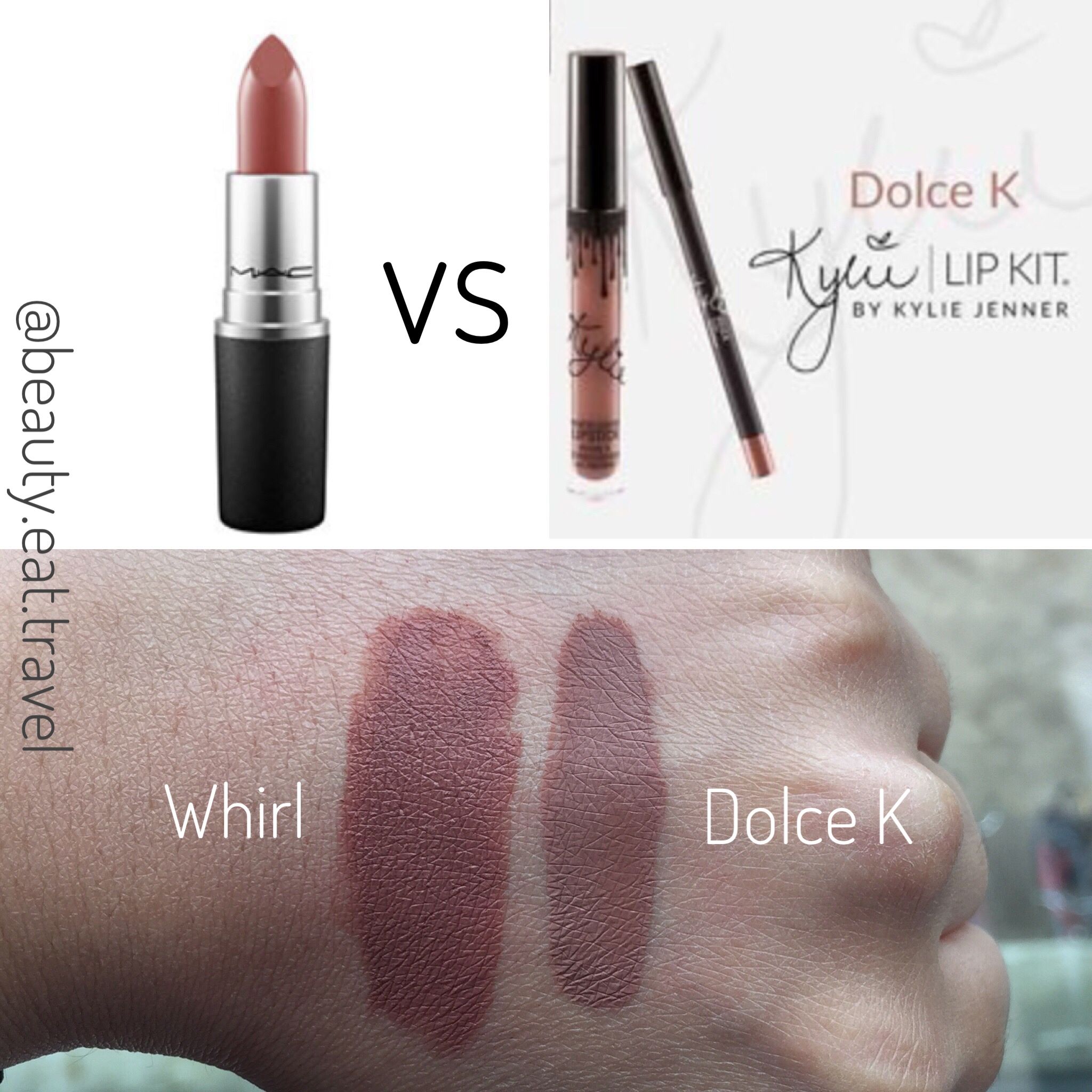 Mac Whirl vs Kylie Lip Kit Dolce K Образцы Помад, Помады, Mac Whirl, Dupes,...