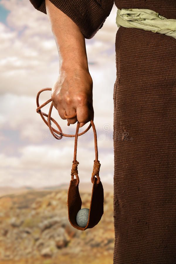 Hand of David Holding Slingshot Stock Image - Image of bible, shot: 93558057