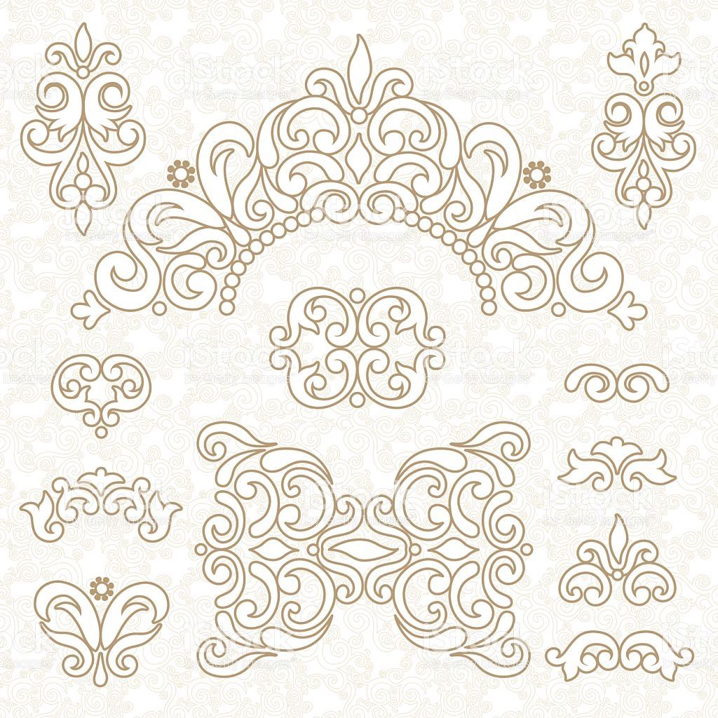 Vector set of ornament in Victorian style. Ornate elements for design...