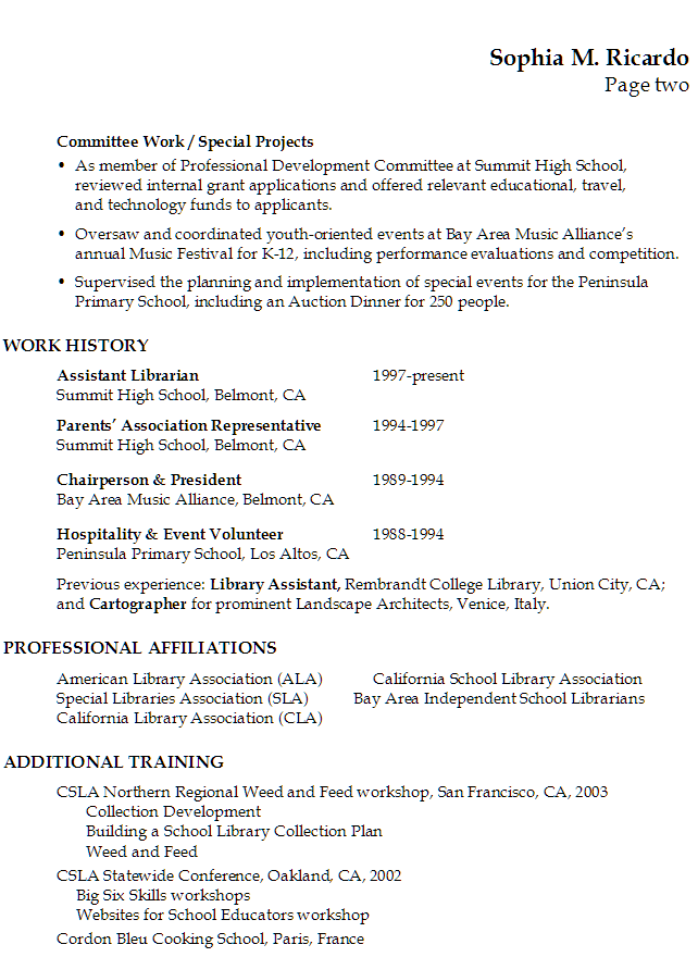 resume examples librarian sample resume and resume examples