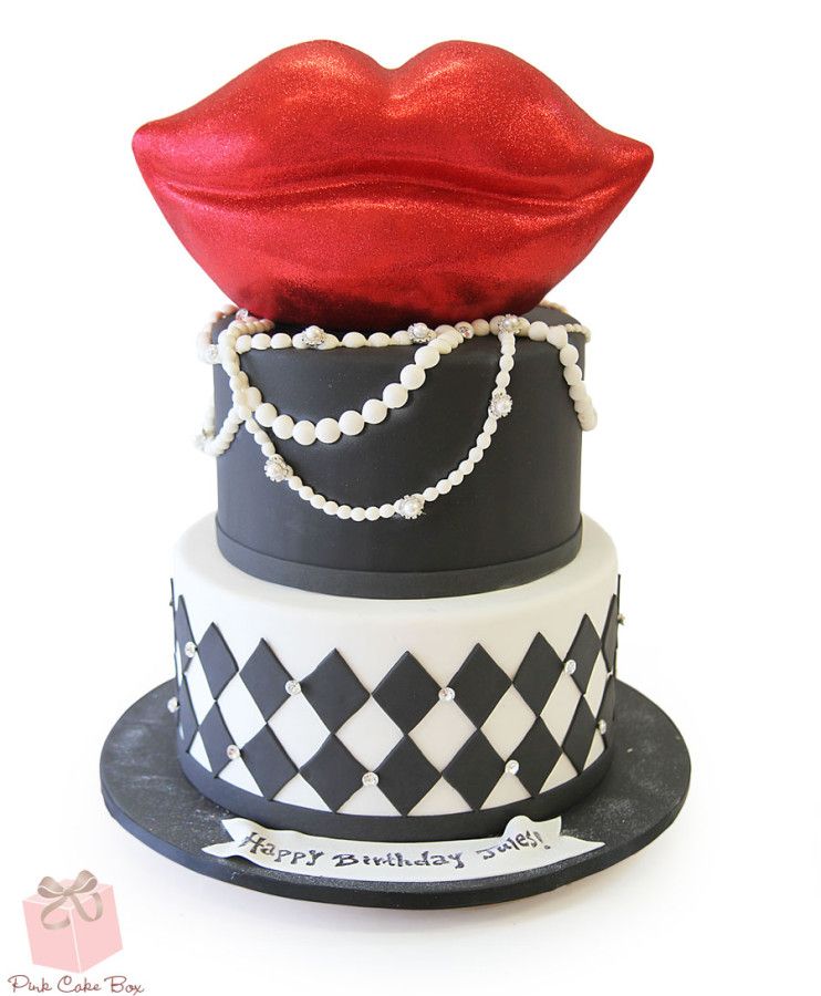 Harlequin Inspired Lips Cake Birthday Cakes Happy Birthday