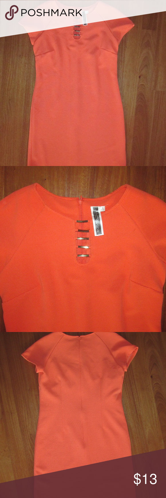 Julian Taylor Gorgeous Orange Dress Cool Neckline ...