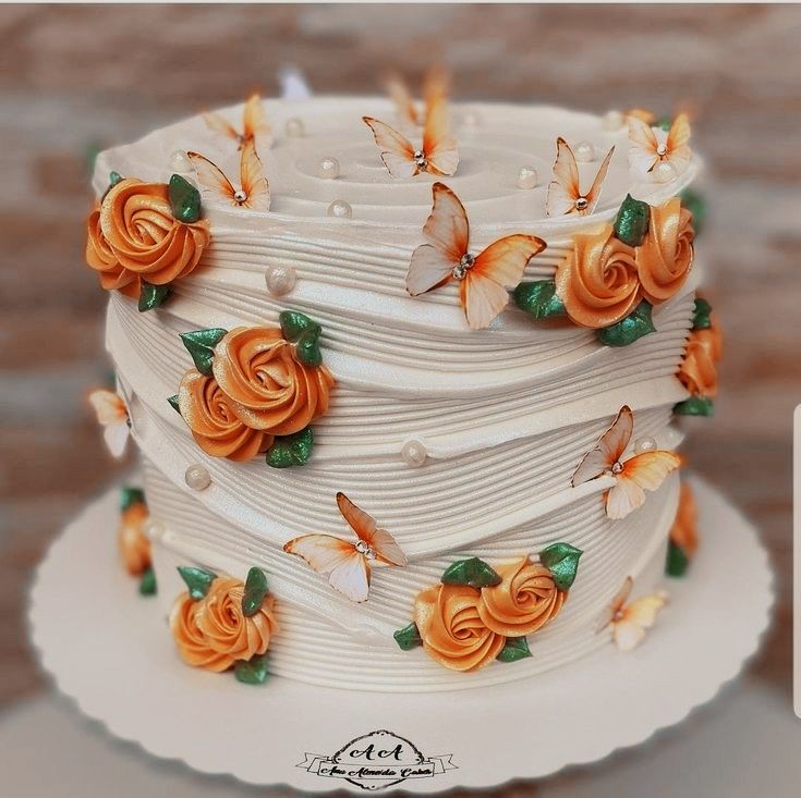 Butterfly Roses Cake