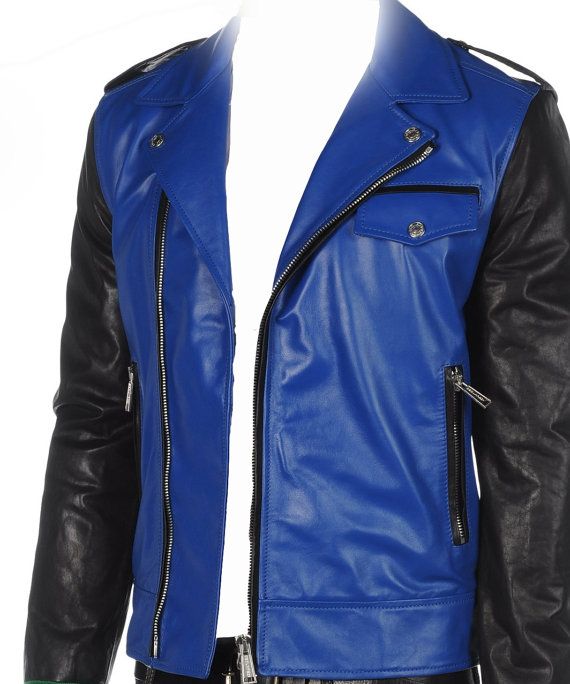 Handmade Men Blue And Black Leather Jacket With Long By Beste 139 99 Style - Leather Jacket Repair Houston Handmade Men Blue And Black Leather Jacket With Long By Beste 139 99 Style - Leather Jacket Repair Houston