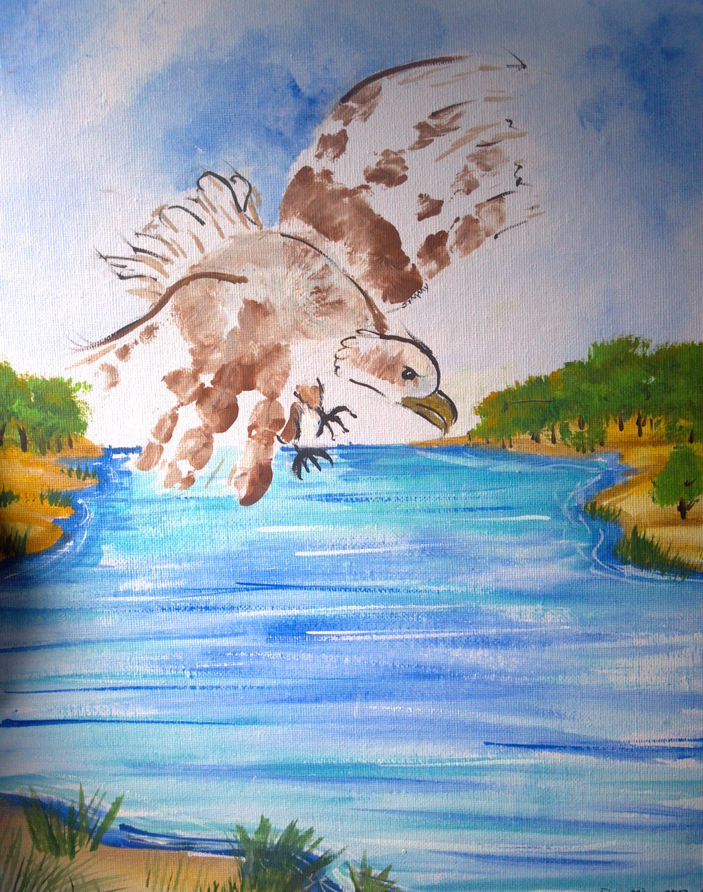 custom hand print or foot print art artwork painting keepsake