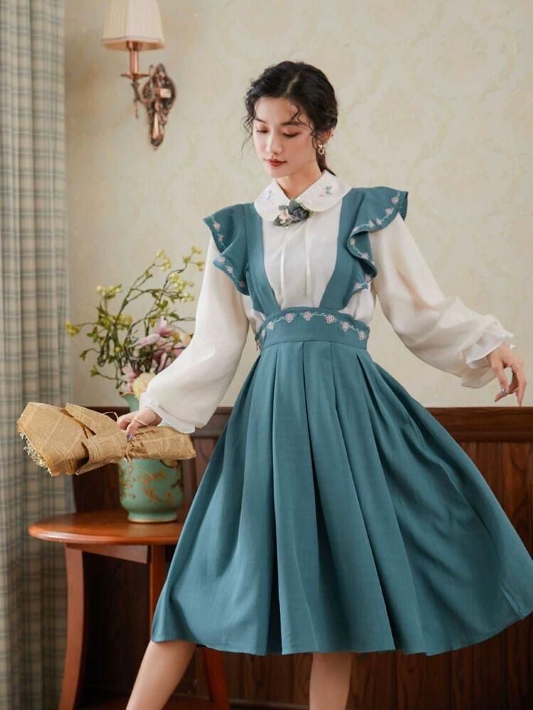 Full Bloom Blouse & Midi Skirts - Blouse / S Full Bloom Blouse & Midi Skirts - Blouse / S