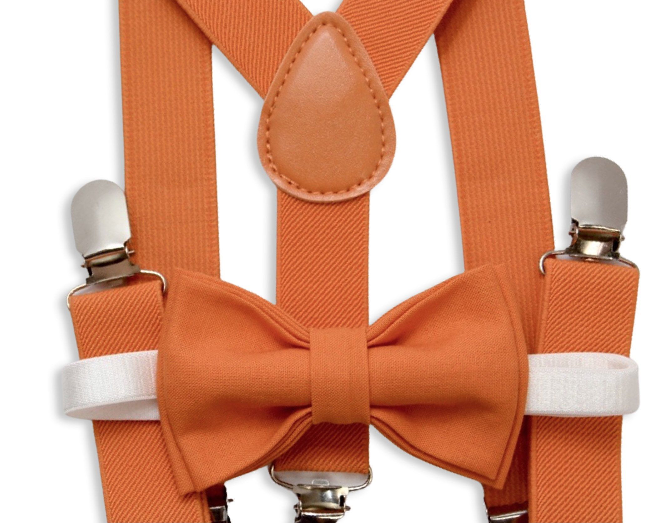 Girl's Children's Bright Orange Adjustable Suspenders with Bows One Size Girl's Children's Bright Orange Adjustable Suspenders with Bows One Size