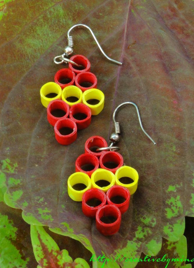 Handmade Paper Quilled Earring Protective Varnish Coating Is Handmade Paper Quilled Earring Protective Varnish Coating Is Lied To Make The Product Water Resistant And Durable By Creativebymind