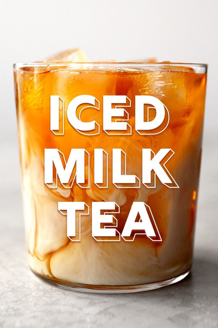 A refreshing iced milk tea made with black tea, sweetened