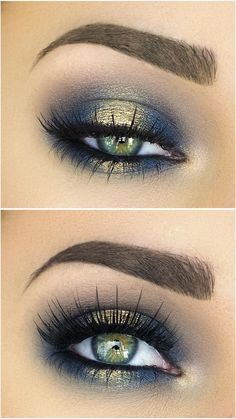 Gold und Dunkelblau - eine unschlagbare Kombi - auch im Make upi! Dunkelblau (Farbpassnummer 11) Kerstin Tomancok Farb-, Typ-, Stil & Imageberatung #makeupforwedding