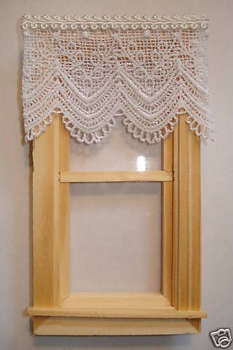 White Lace Dollhouse Curtains 3 /" W x 2 1//2 /" L