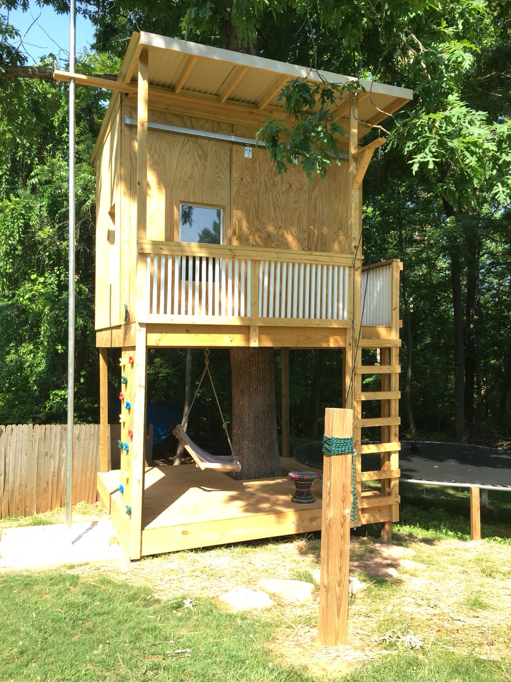Treehouse my dad and I built for my boys this spring ...