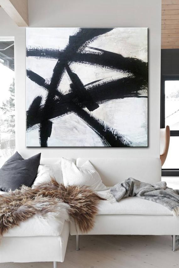 Black and White Painting Original Abstract Wall ar Black and White Painting Original Abstract Wall ar