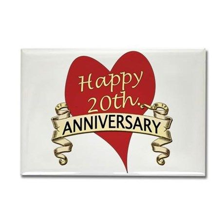 20th. Anniversary Rectangle Magnet Happy 20th Anniversary, Anniversary Gifts, Custom Fridge Magnets, Best Cousin, Printed Magnets, Image Cover, Happy Couple, Cafe Press, March 2013