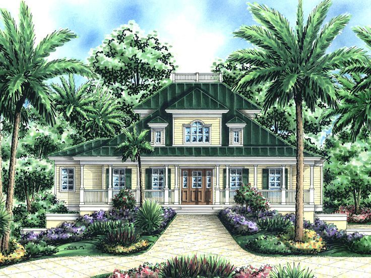 Cracker House Plan, 037H0125 Caribbean homes, Unique