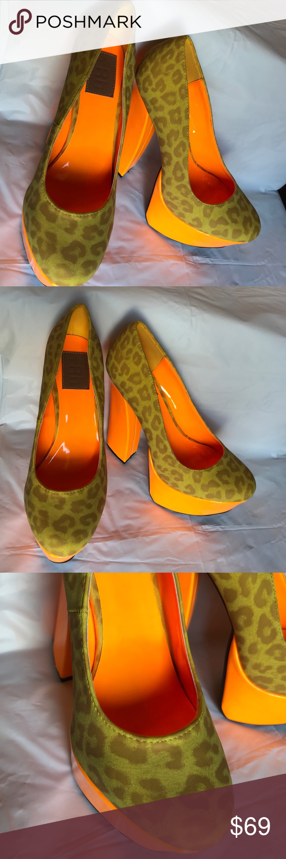 orange and leopard print shoes