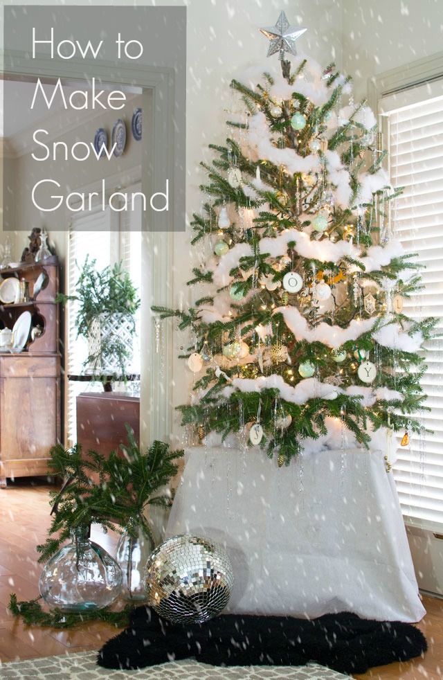 create wintry flocked snow garland for your christmas tree this year i used a lot of whites and metallics in my christmas decor - Garland For Christmas Tree create wintry flocked snow garland for your christmas tree this year i used a lot of whites and metallics in my christmas decor - Garland For Christmas Tree