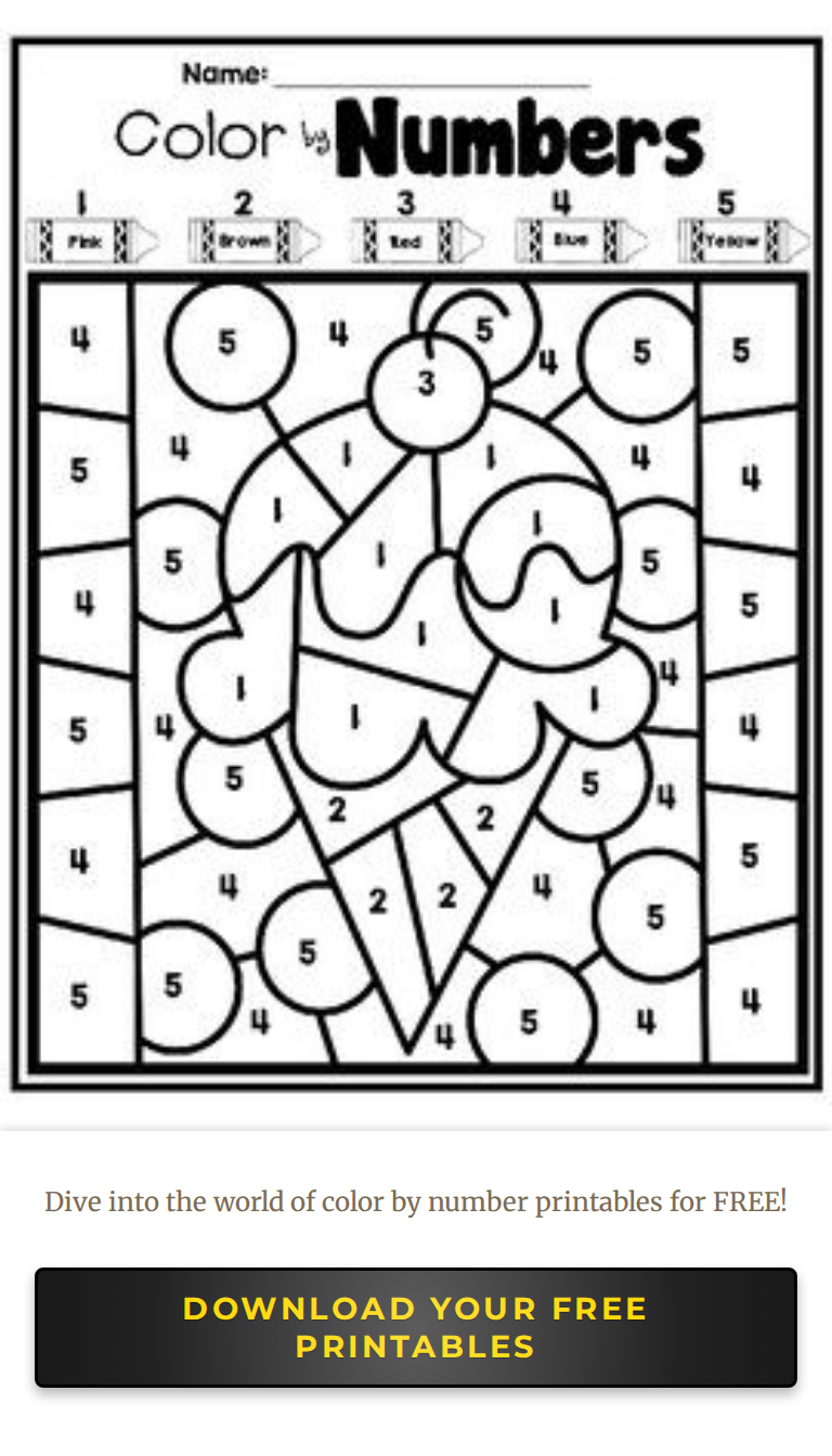 Color By Number To 5 Activities