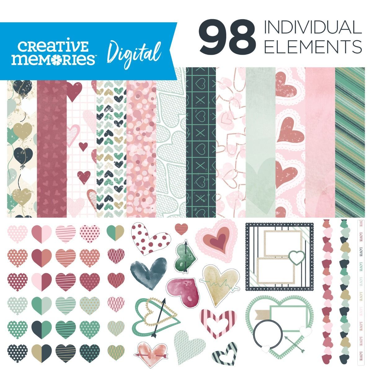 Creative Memories with Michele-Digital Scrapbooking Love Wins kit. Even if you don not consider yourself to be a "crafty" person, you may still preserve your photo memories in a digital scrapbook through your computer/laptop. Each kit comes with all you need and is easily downloadable. Over 33 digital scrapbooking kits to choose from. Digital Kit, Digital Paper, Digital Elements, Creative Memories, Computer Laptop, Photo Memories, Valentine Day Love, Digital Scrapbooking Kits, Digital Artwork