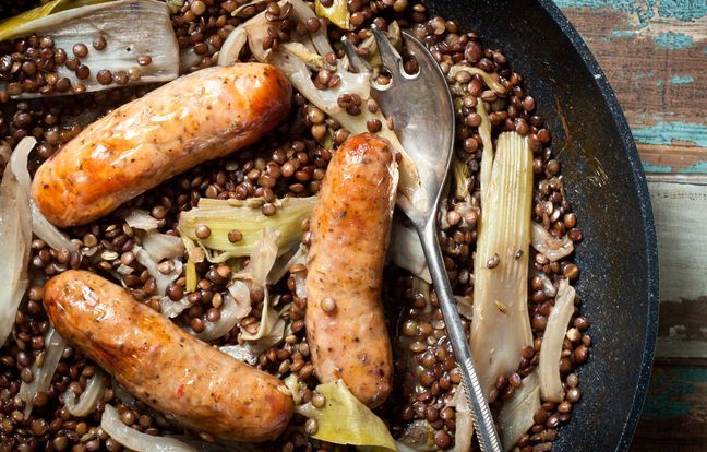 Saucisses aux lentilles au Monsieur Cuisine