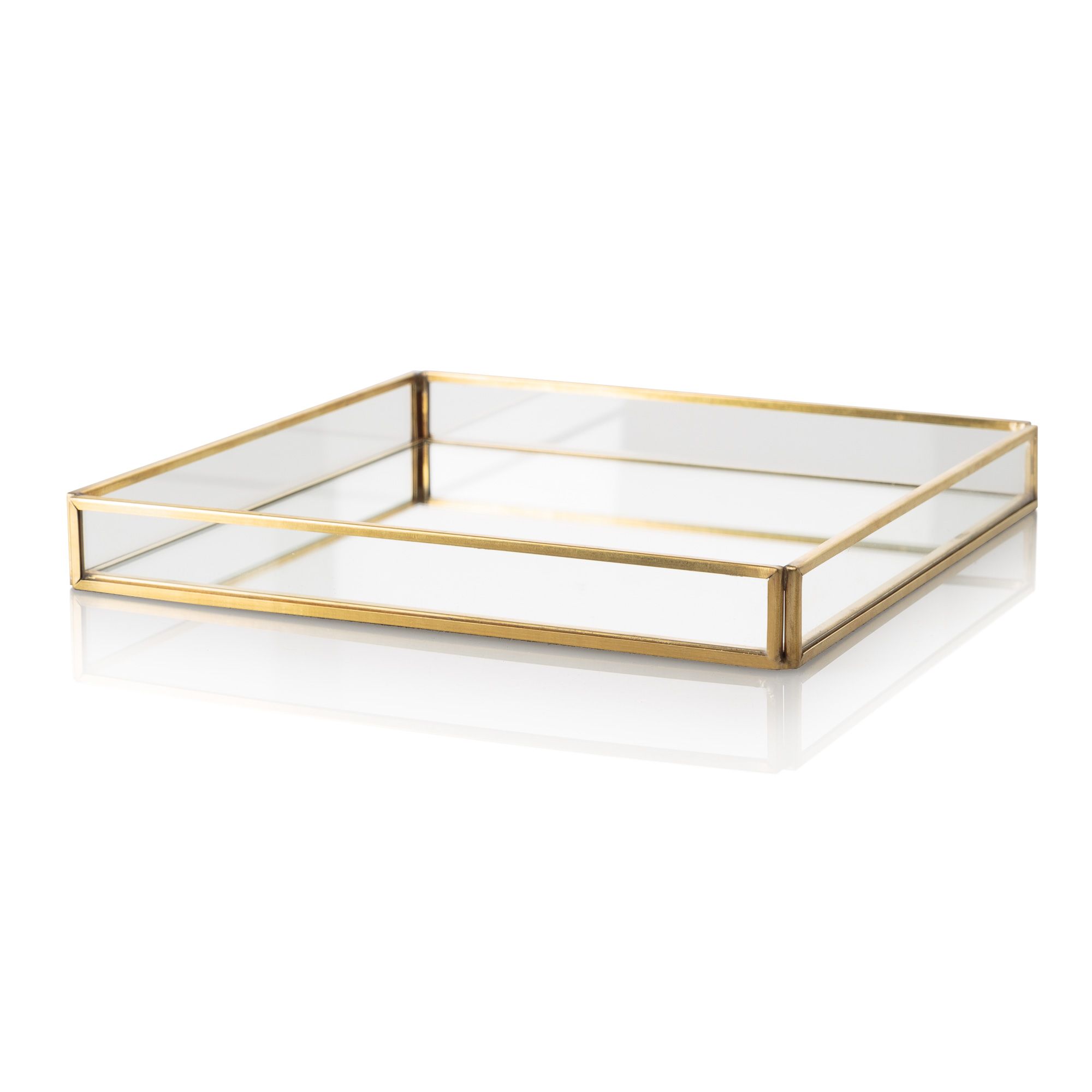 Gold Glass Mirrored Tray Oliver Bonas Mirror Home Accessories Gold Glass Mirrored Tray Oliver, Large Geometric Mirrored Vanity Tray Gold Home Details