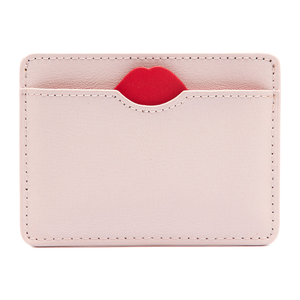 Buy Lulu Guinness Red Lip Cut Out Cate Cardholder - Blush | Amara #cantaps