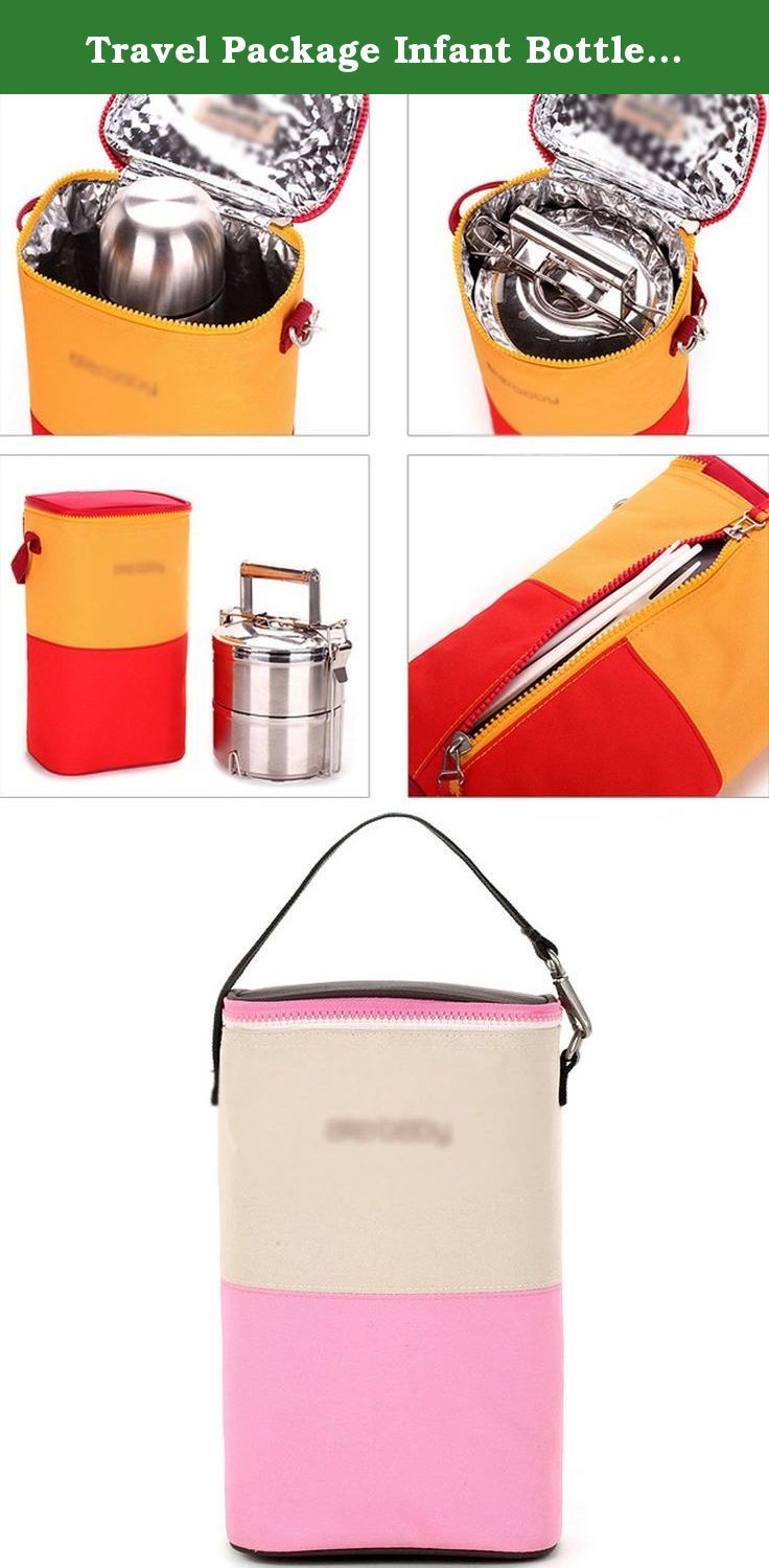 BUILT BAG BUDDY 2 BABY BOTTLE TOTE NEOPRENE INSULATING BPA FREE PINK DOTS