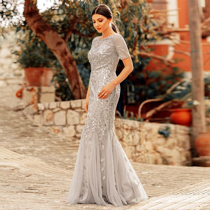 Ever-Pretty US Maxi Long Evening Dress Sequins Cocktail Ball Wedding Gown 07707