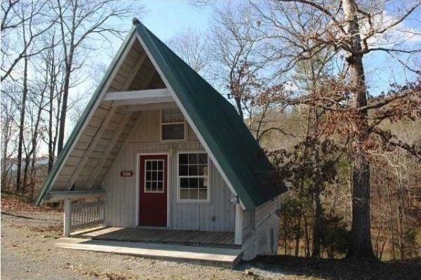 448 Sq Ft Tiny A Frame Cabin For Sale W Land For 15k Tiny House Cabin Tiny Houses For Sale House Cost