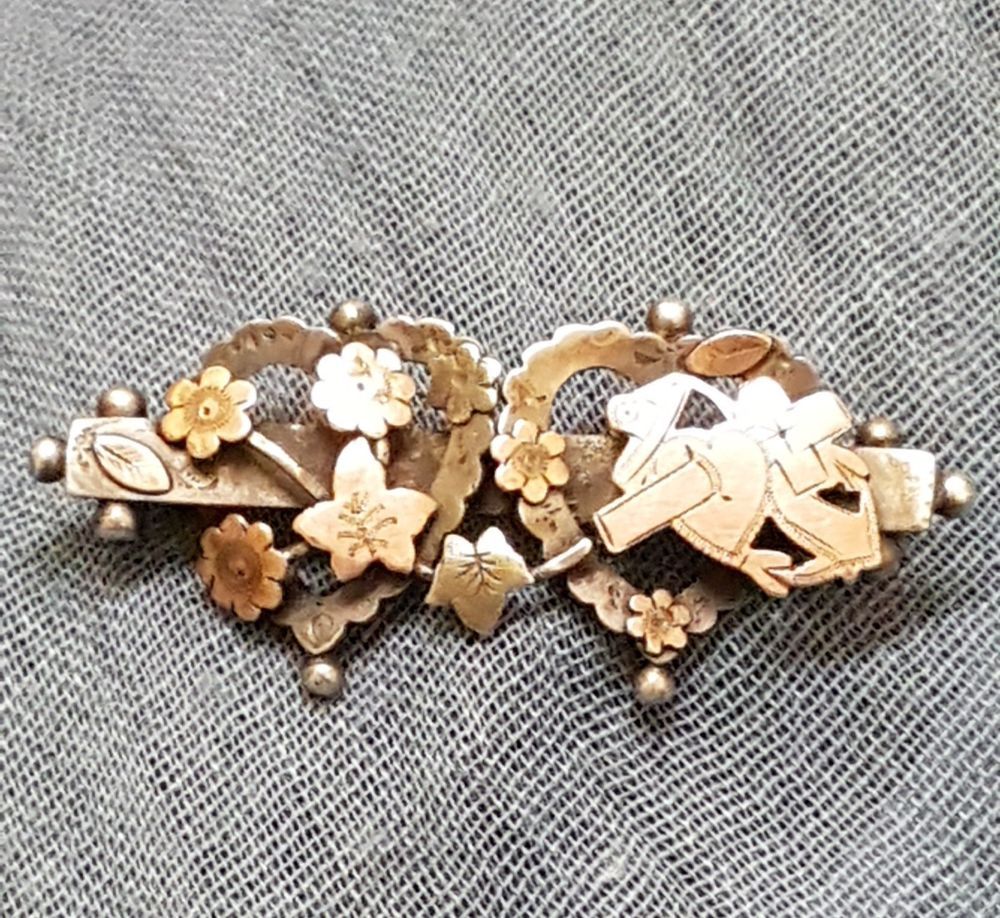 victorian silver sweetheart brooches