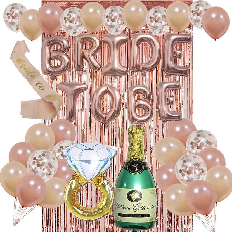 Bachelorette Party Decorations Champagne And Diamond Balloons