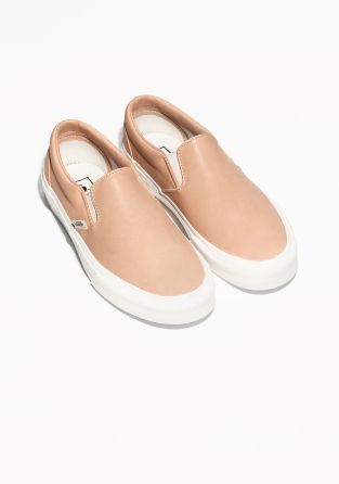 vans slip ons tan