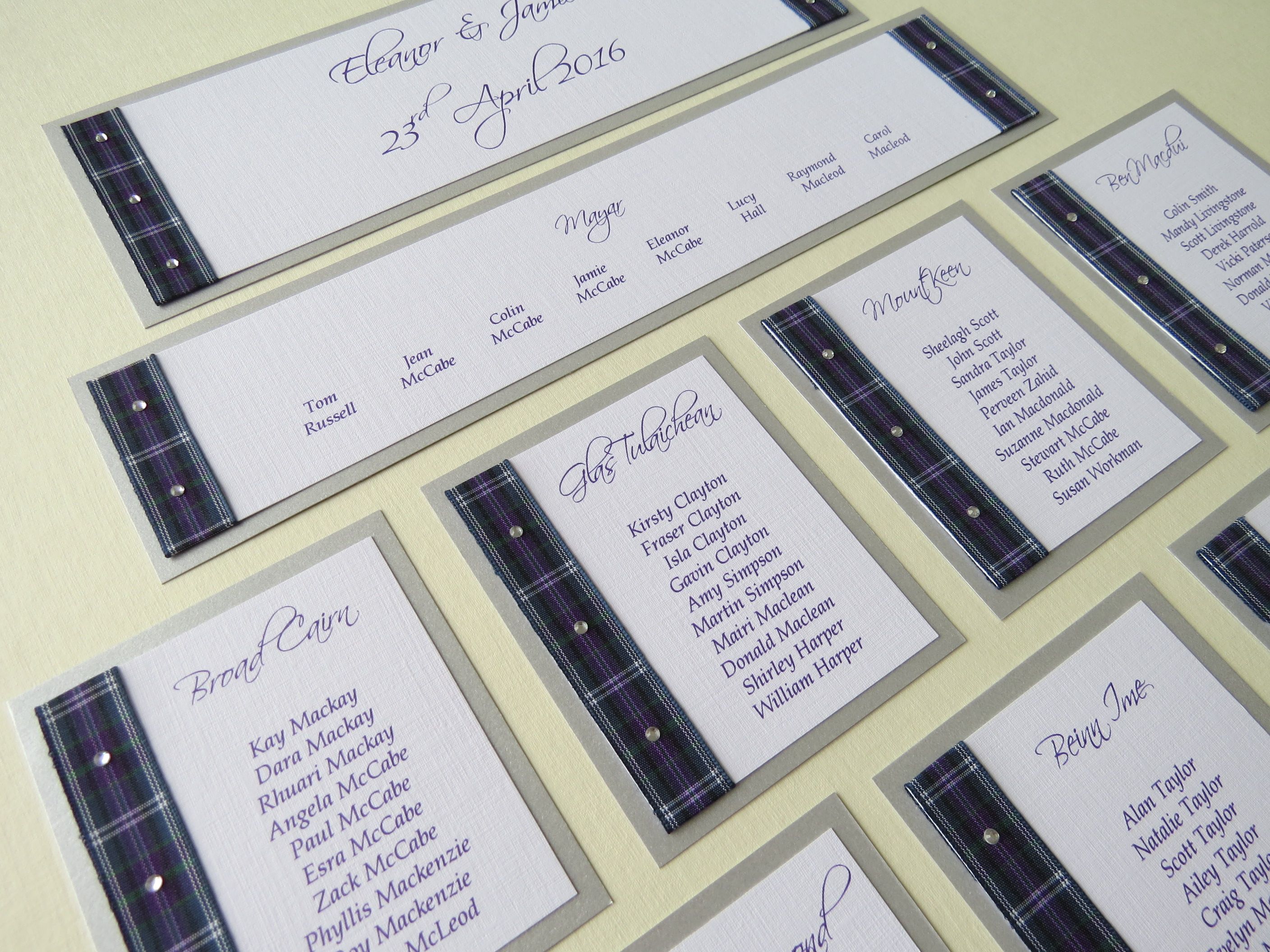 Bannockburn Tartan Diamante Table Plan Kit Bannockburn Tartan Diamante Table Plan Kit