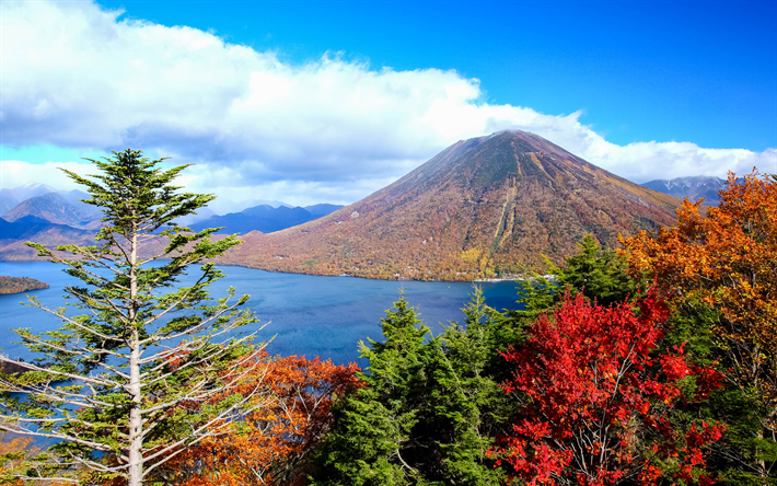 Download Wallpapers Nantai Volcano Japanese Landmarks Nikko National Park Japan Asia Besthqwallpapers Com Parques Nacionales Viaje A Japon Nikko