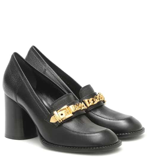 Sylvie chain-trimmed leather pumps Sylvie chain-trimmed leather pumps