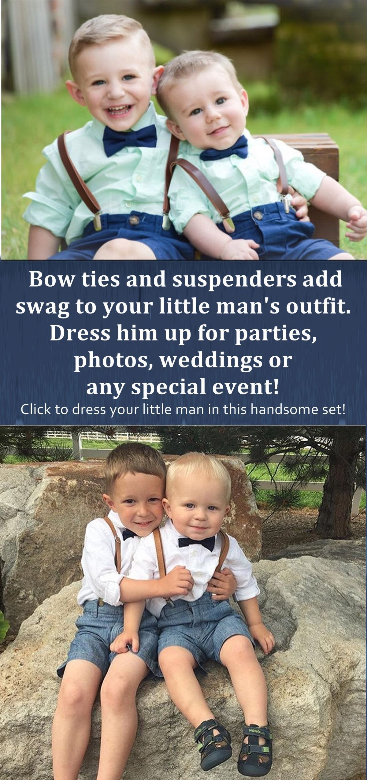 Bow ties and suspenders add a little swag to your little man's outfit