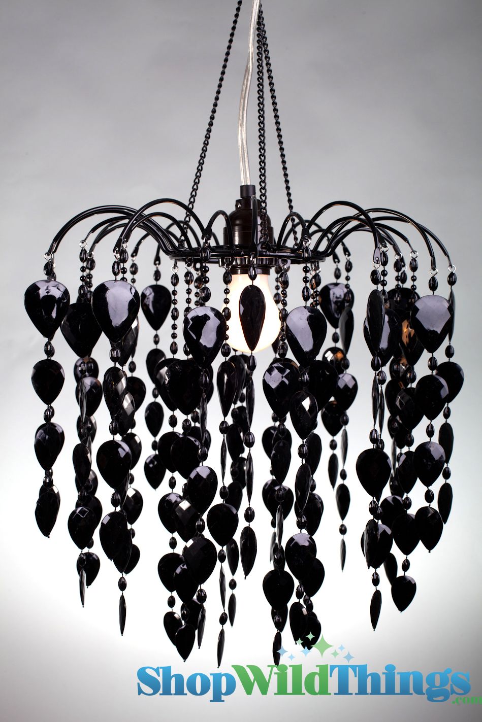 Black Acrylic Chandelier Hanging Waterfall Style Plug In With Light Black Acrylic Chandelier Hanging Waterfall Style Plug In With Light Kit Great For Parties