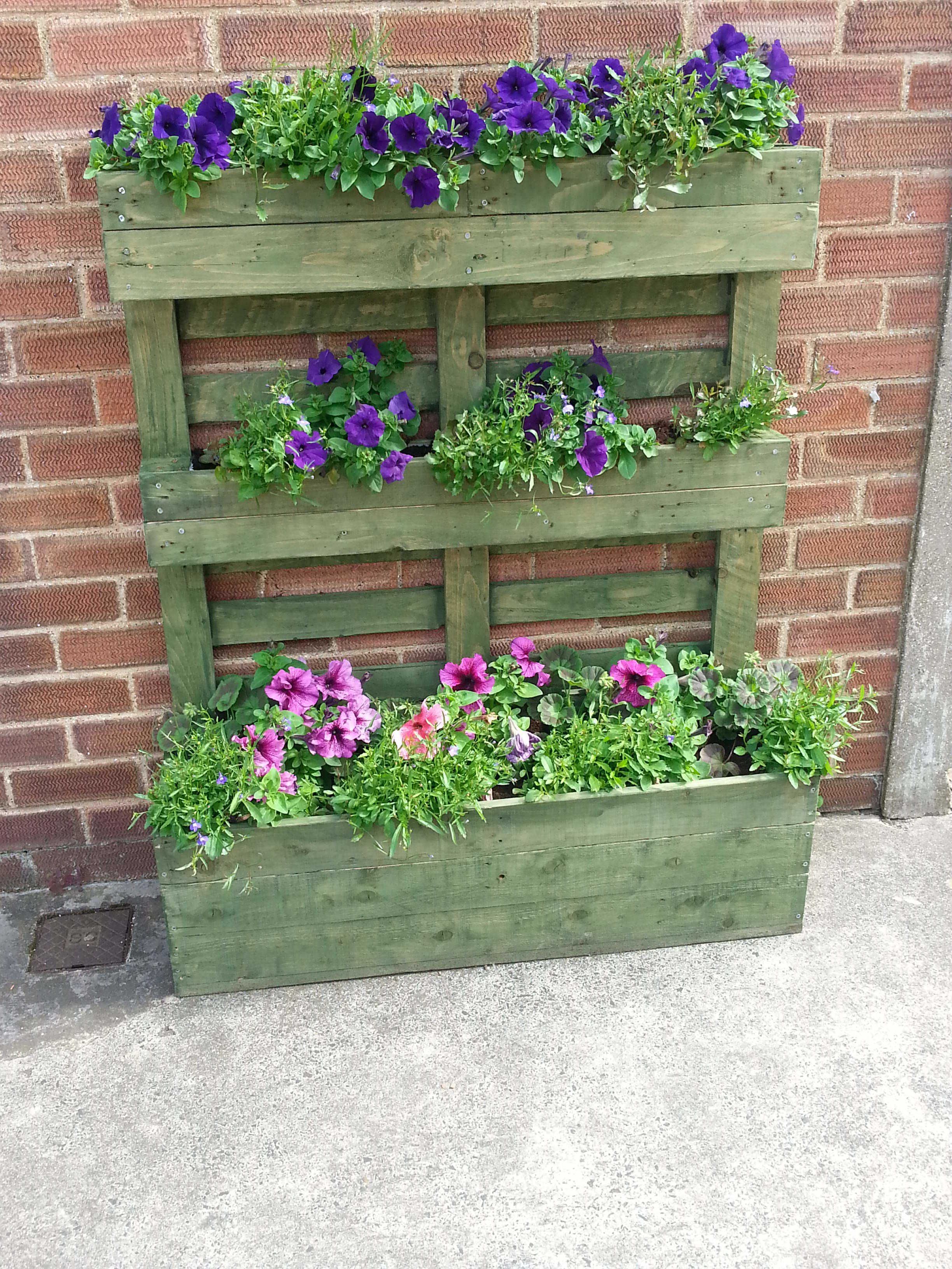 New Plans Decoration of Garden with Recycled Pallet Planter Pallets
