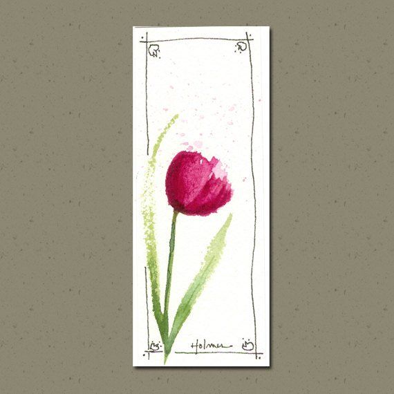 Spring Tulip Watercolor Bookmark, Watercolor Bookm Spring Tulip Watercolor Bookmark, Watercolor Bookm