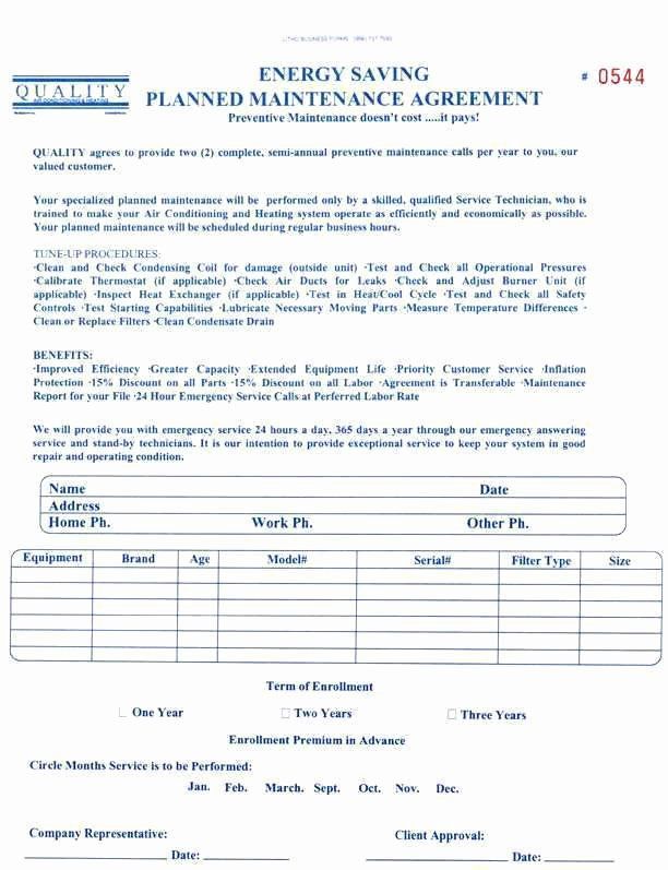 Free Hvac Maintenance Contract Template Free Hvac Maintenance Contract Template